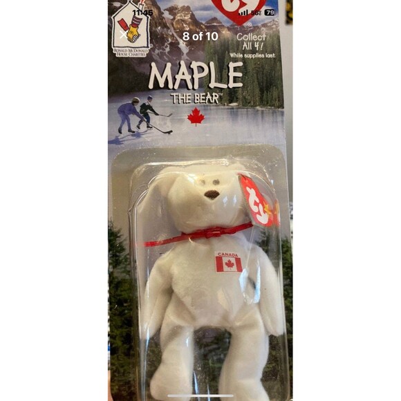 TY McDonalds Beanie Baby Erin Maple Britannia Glory the Bear1999 FULL Set of 4 - Picture 8 of 12